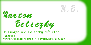 marton beliczky business card
